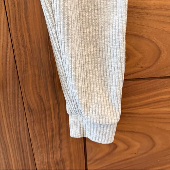 Papinelle Gray Ribbed Lounge Set Jogger Pants (Sz M) and V-Neck Top (Sz L) - Picture 7 of 12